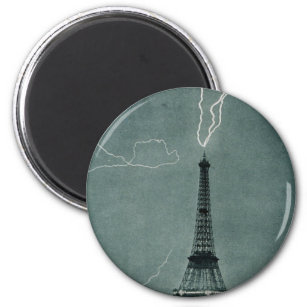 Blitze schlagen den Eiffelturm, 1902 Magnet
