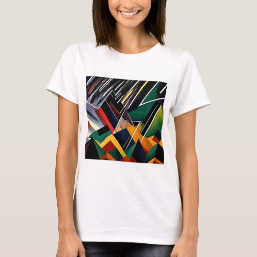 Blitze über Bergspitzen T-Shirt (Vorderseite)