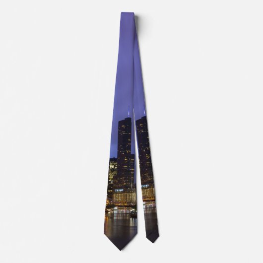 Blitze über Chicago River Neck Tie Krawatte (Vorderseite)