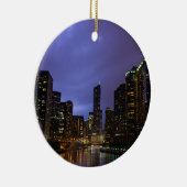 Blitze über dem Fluss Chicago Keramik Ornament (Rechts)