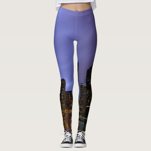 Blitze über dem Fluss Chicago Leggings (Vorderseite)