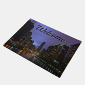 Blitze über dem Fluss Chicago Welcome Doormat Fußmatte (Schrägansicht)