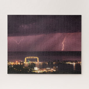 Blitze über dem Lake Superior Puzzle