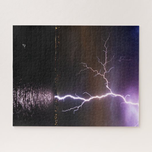Blitze über dem Washington-See Puzzle (Horizontal)