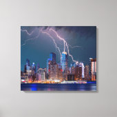 Blitze über "New York City" Skyline Wall Art Leinwanddruck (Vorderseite)