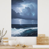Blitze und Ozean Poster (Küche)