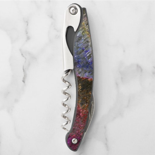 Blitze und rustikale geschmolzene Spritzgüsse aus Kellnermesser (Vorderseite)