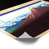 Blitze unterhalb des Gipfels Katsushika Hokusai Poster (Ecke)
