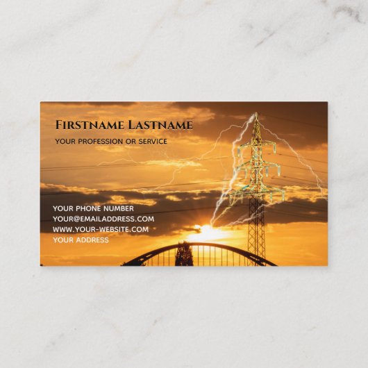 Blitze von Blitzen für Elektriker Visitenkarte (Rückseite)