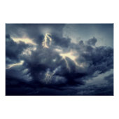Blitze während des Gewitters Poster (Vorderseite)