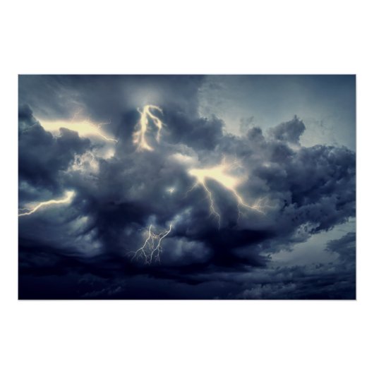 Blitze während des Gewitters Poster (Vorderseite)