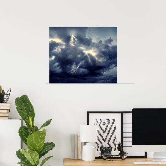 Blitze während des Gewitters Poster (Heimbüro)