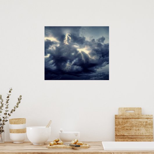 Blitze während des Gewitters Poster (Küche)
