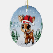 Blitzen Baby Deer, Fawn, Doe, Reindeer 🦌🎄 Keramik Ornament (Rechts)