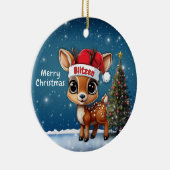 Blitzen Baby Deer, Fawn, Doe, Reindeer🦌 🎄 Keramik Ornament (Rechts)