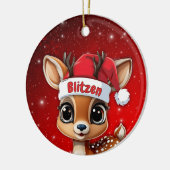Blitzen Baby Deer, Fawn, Doe, Reindeer🦌 🎄 Keramik Ornament (Links)