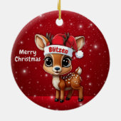 Blitzen Baby Deer, Fawn, Doe, Reindeer🦌 🎄 Keramik Ornament (Hinten)