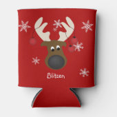 Blitzen Custom Christmas Reindeer Funny Dosenkühler (Vorderseite)