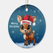 Blitzen Cute animal reindeer character, deer 🦌 🎄 Keramik Ornament (Links)