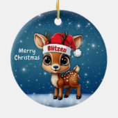 Blitzen Cute animal reindeer character, deer 🦌 🎄 Keramik Ornament (Hinten)