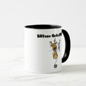Blitzen Gets Blitzed Funny Holidays Tasse (VorderseiteRechts)