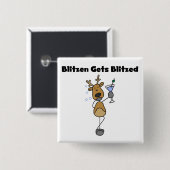 Blitzen Gets Blitzed Reindeer Tshirts und Geschenk Button (Vorne & Hinten)
