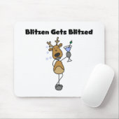 Blitzen Gets Blitzed Reindeer Tshirts und Geschenk Mousepad (Mit Mouse)