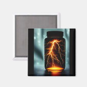 Blitzen in einer kleinen digitalen Kunst Magnet (Vorderseite/Rückseite)