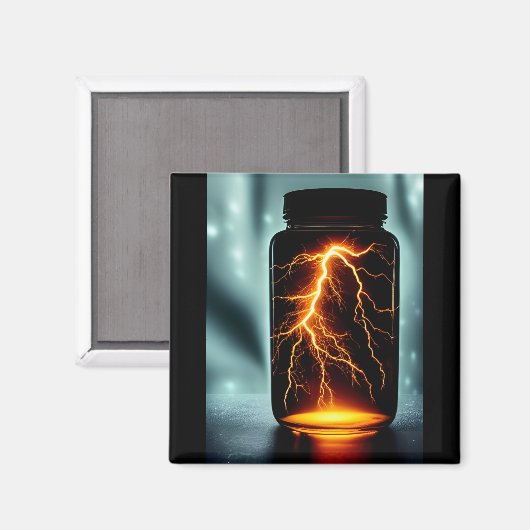 Blitzen in einer kleinen digitalen Kunst Magnet (Vorderseite/Rückseite)