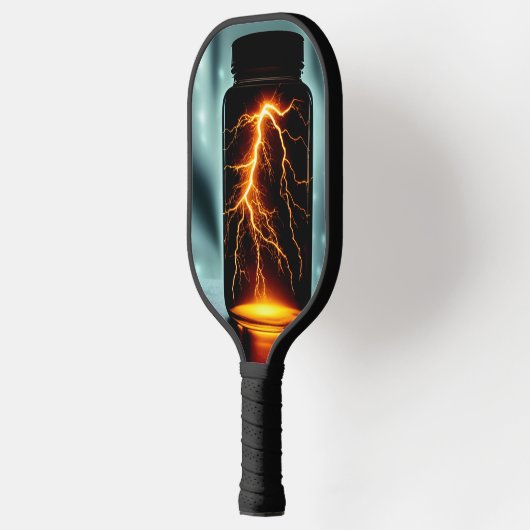 Blitzen in einer kleinen digitalen Kunst Pickleball Schläger (Links)