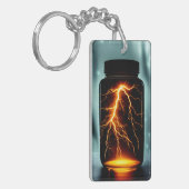 Blitzen in einer kleinen digitalen Kunst Schlüsselanhänger (Vorderseite links)