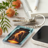 Blitzen in einer kleinen digitalen Kunst Schlüsselanhänger (Vorderseite rechts)