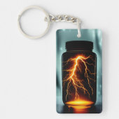 Blitzen in einer kleinen digitalen Kunst Schlüsselanhänger (Vorderseite)