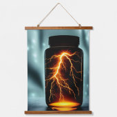 Blitzen in einer kleinen digitalen Kunst Wandteppich Mit Holzrahmen (Vorderseite)