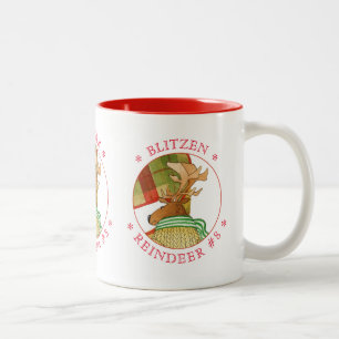 BLITZEN REINDEER Red Two-Tone Tasse