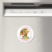 BLITZEN REINDEER Round Magnet (In Situ (Geschirrspüler))