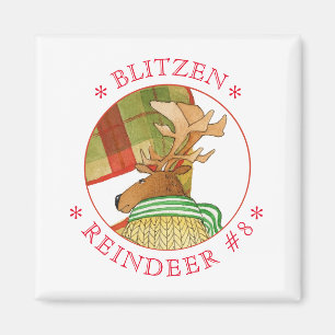 BLITZEN REINDEER Square Magnet
