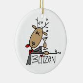 Blitzen Reindeer Weihnachtsgeschenke und Geschenke Keramik Ornament (Rechts)