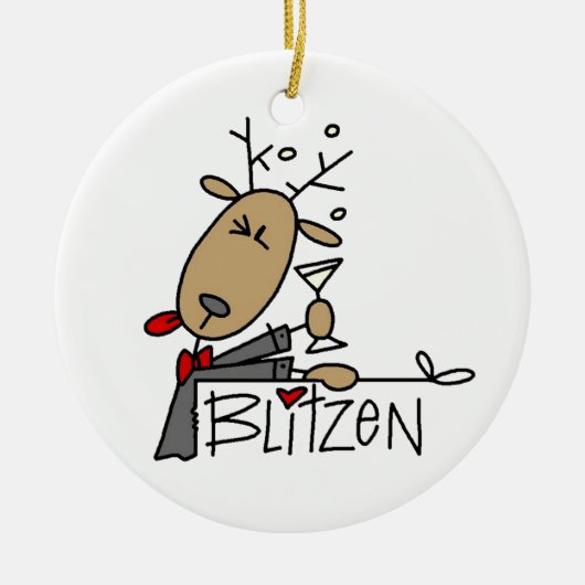 Blitzen Reindeer Weihnachtsgeschenke und Geschenke Keramik Ornament (Vorne)