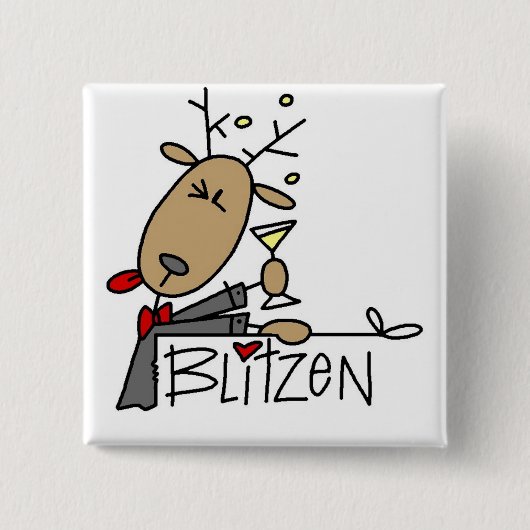 Blitzen Ren-T - Shirts und Geschenke Button (Vorderseite)