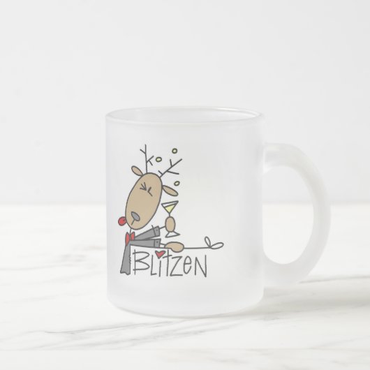 Blitzen Ren-T - Shirts und Geschenke Mattglastasse (Rechts)