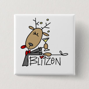 Blitzen Ren-Weihnachtst-shirts und -geschenke Button