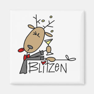 Blitzen Ren-Weihnachtst-shirts und -geschenke Magnet