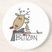 Blitzen Ren-Weihnachtst-shirts und -geschenke Sandstein Untersetzer (Vorne)