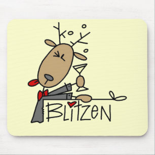 Blitzen Rentier Weihnachts T-Shirts und Geschenke Mousepad