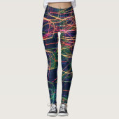 Blitzende Abstrakte Kunst farbenfrohe Leggings (Vorderseite)