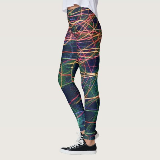 Blitzende Abstrakte Kunst farbenfrohe Leggings (Links)