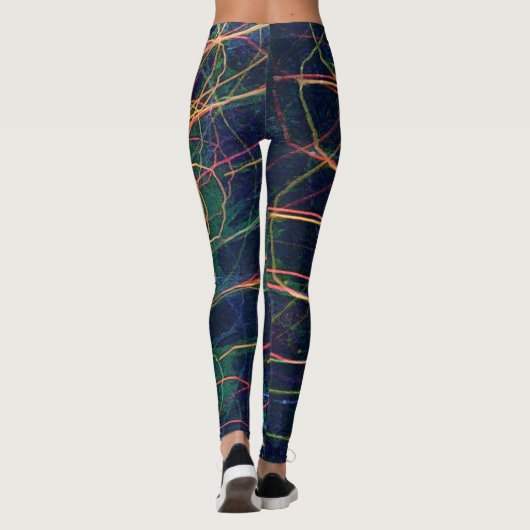 Blitzende Abstrakte Kunst farbenfrohe Leggings (Rückseite)