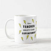 Blitzende Bolt-Superpower-Lehrer-Tasse Kaffeetasse (Links)