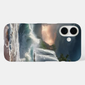 Blitzender Wasserfall Cliff Waves Beach Case-Mate iPhone Hülle (Rückseite (Horizontal))